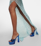 Amina Muaddi - Dalida Glass PVC platform mules