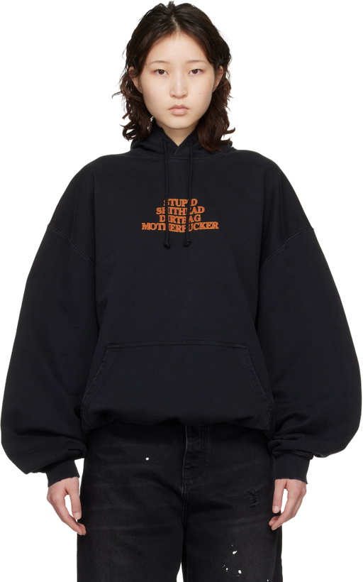 Photo: VETEMENTS Black 'MF' Hoodie