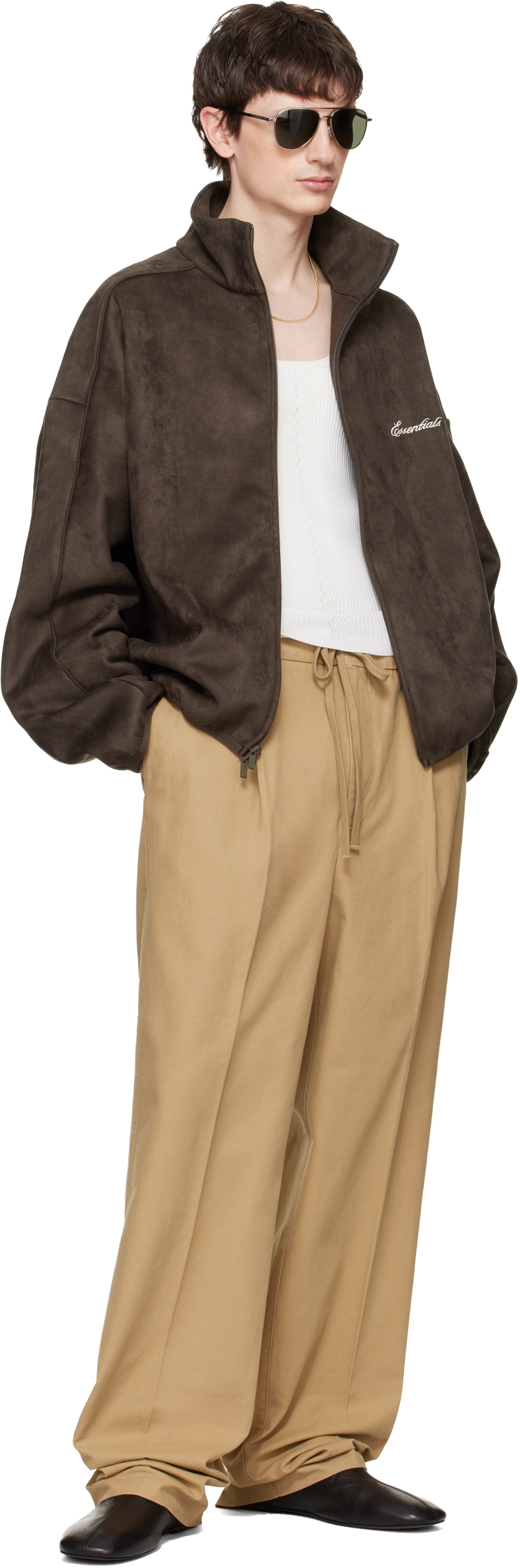 Fear of God ESSENTIALS Tan Pleat Front Trousers