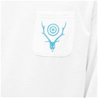 South2 West8 Men's Long Sleeve Circle Horn Pocket T-Shirt in White