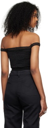 Sinéad O’Dwyer Black Shirred Bodysuit