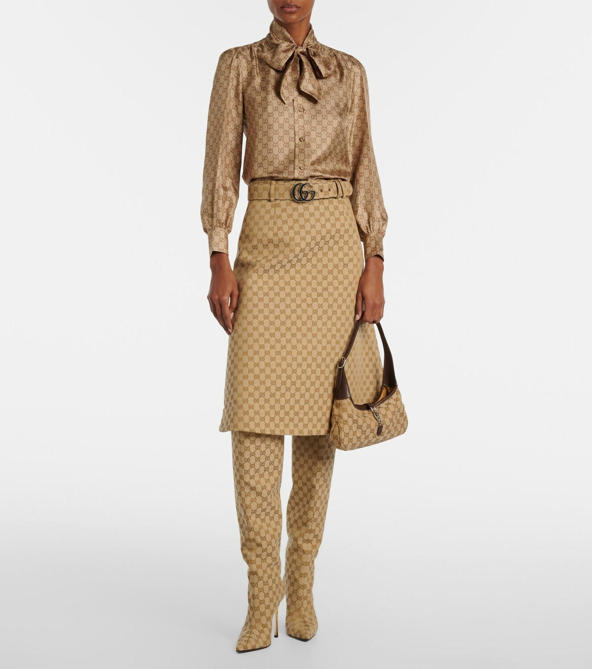 Gucci Bombshell GG Canvas over-the-knee boots