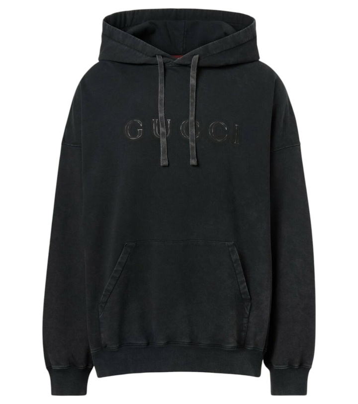 Photo: Gucci Logo cotton jersey hoodie