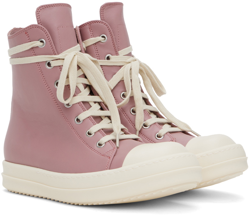 Rick Owens Pink High Sneakers Rick Owens