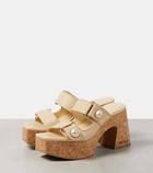 Jimmy Choo Fayence canvas platform mules