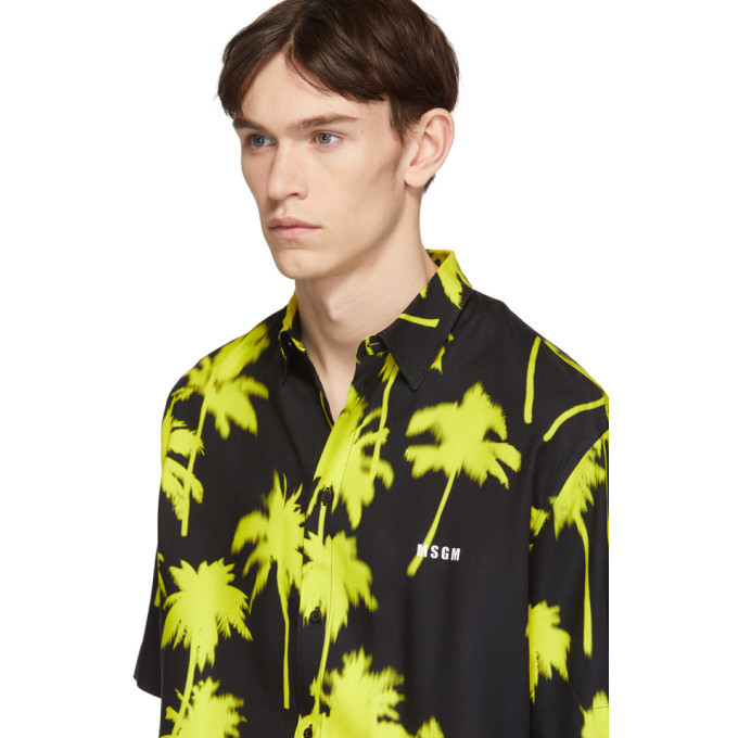 MSGM Black and Yellow Palms Shirt MSGM