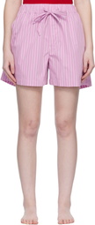 Tekla Pink Poplin Pyjama Shorts