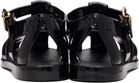 Moschino Black Jelly Logo Lettering Sandals