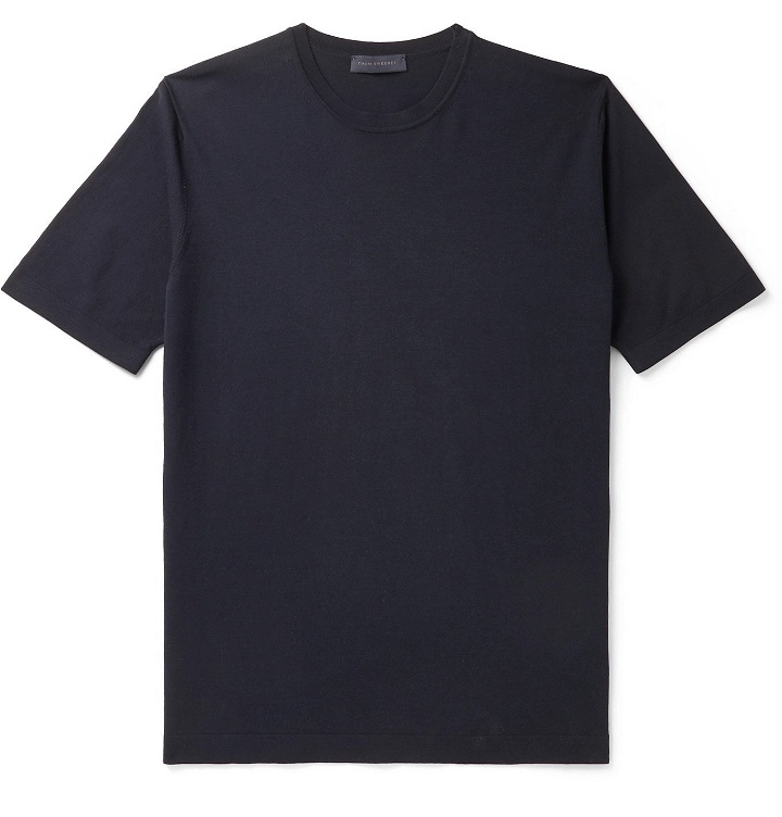 Photo: Thom Sweeney - Garment-Dyed Cotton-Jersey T-Shirt - Blue