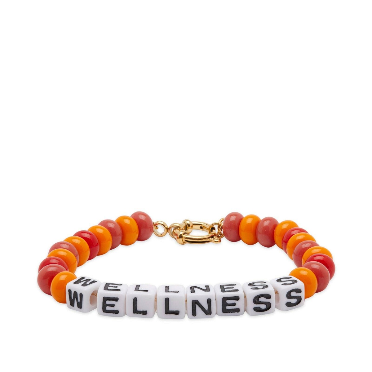 Photo: Sporty & Rich Wellness Bead Bracelet in Orange