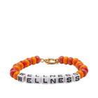 Sporty & Rich Wellness Bead Bracelet in Orange