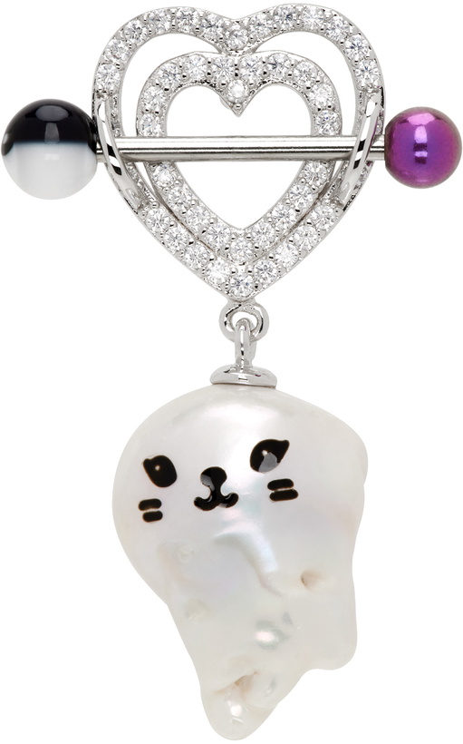 Photo: JIWINAIA Silver Kitten Baroque Pearl Single Earring