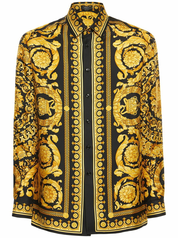 Photo: VERSACE - Barocco Print Silk Twill Shirt