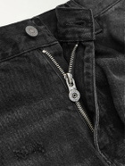 Satoshi Nakamoto - Enduro Straight-Leg Padded Paint-Splattered Jeans - Black