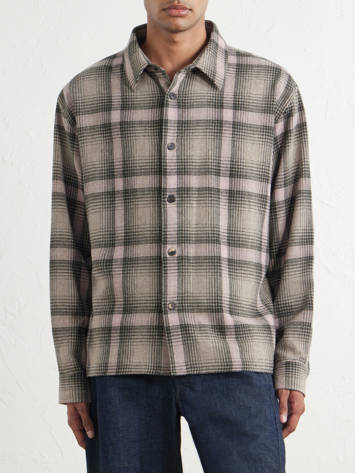 FRAME - Checked Wool-Blend Flannel Overshirt - Brown