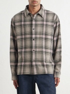 FRAME - Checked Wool-Blend Flannel Overshirt - Brown
