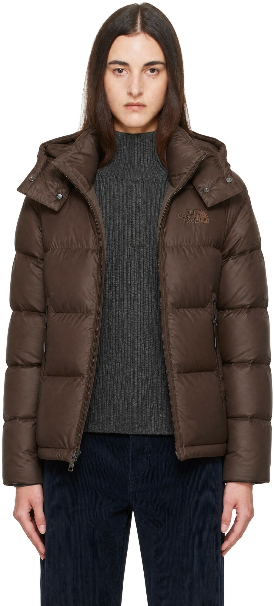 The North Face Brown Hydrenalite City Hooded Down Jacket