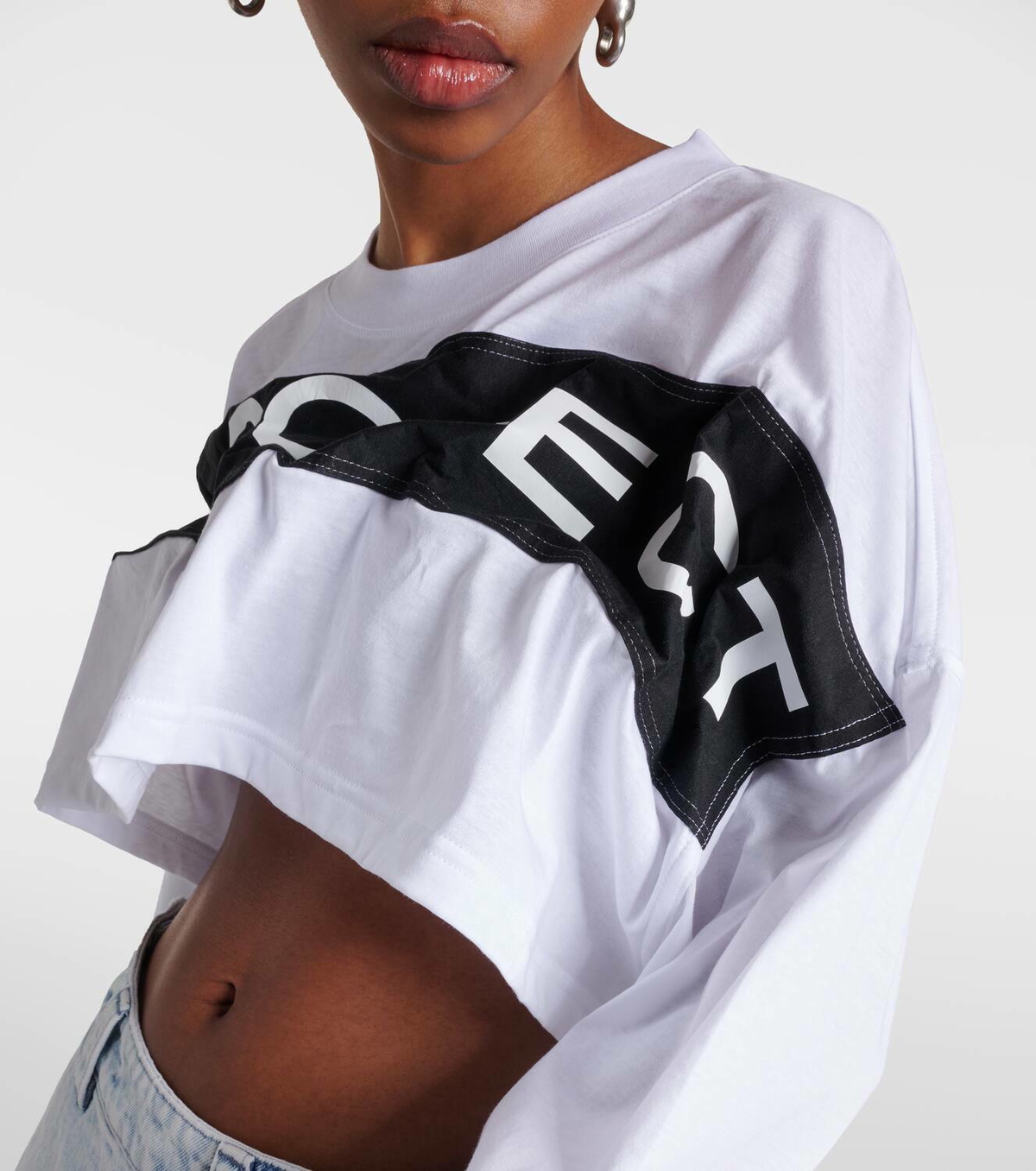 Y/Project Logo cotton jersey crop top
