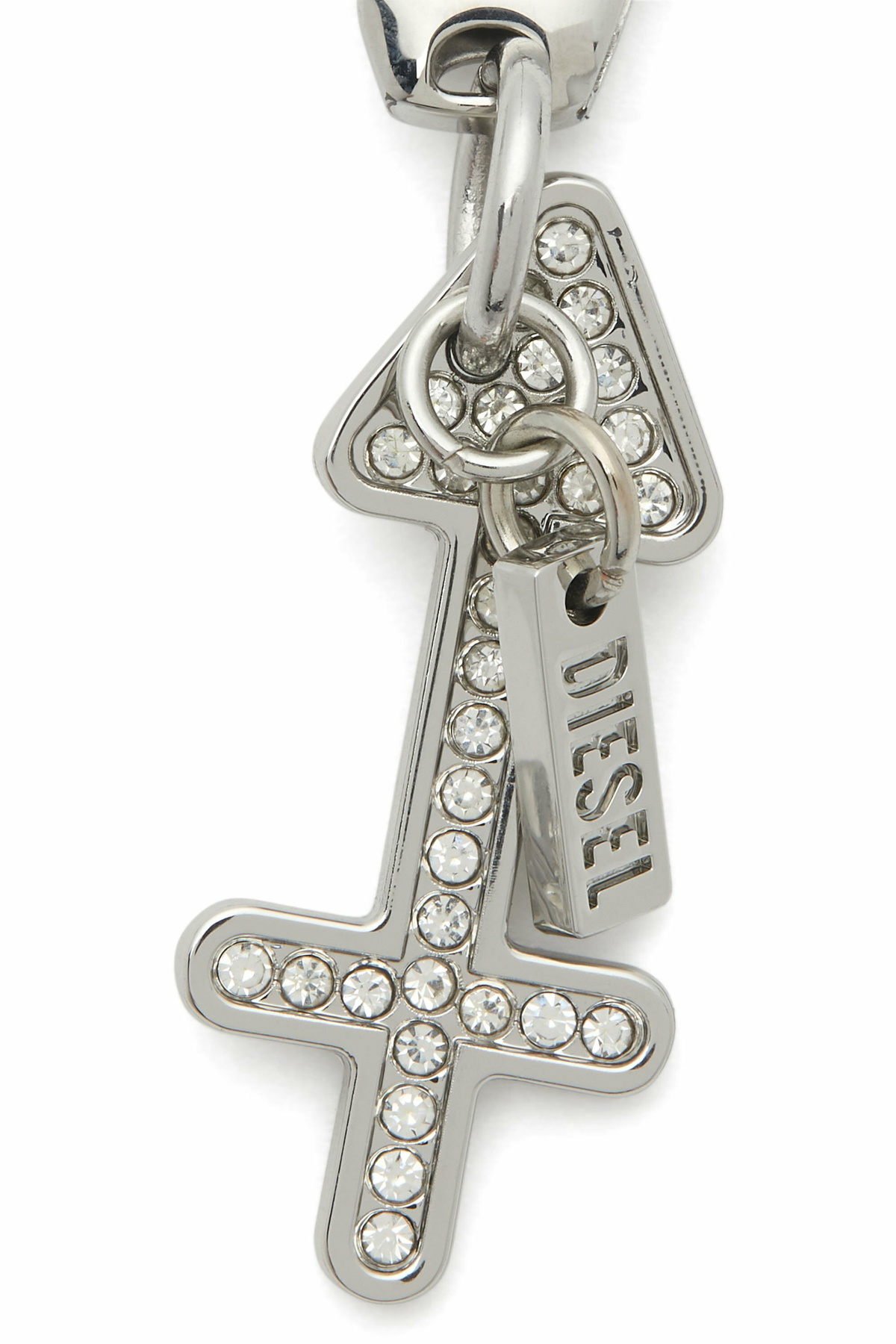 Diesel Metal Sagittarius charm with rhinestones - Charms and Keyrings - Unisex - Silver