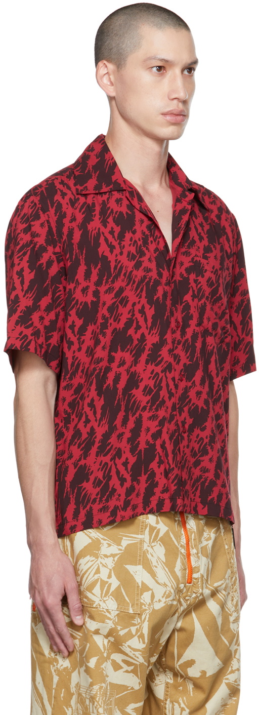 Aries Red & Black Metal Hawaiian Shirt ARIES