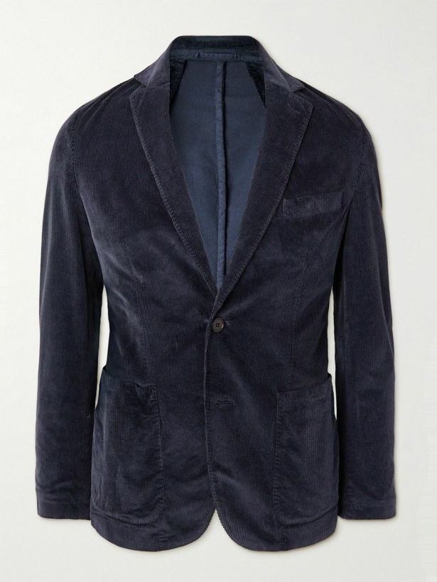 Photo: Officine Générale - Unstructured Cotton-Blend Corduroy Suit Jacket - Blue