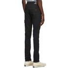 Nudie Jeans Black Coated Thin Finn Work Jeans