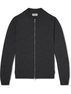 John Smedley - Slim-Fit Merino Wool Zip-Up Cardigan - Gray