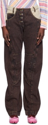 Kiko Kostadinov Brown Paneled Levi's Edition Jeans