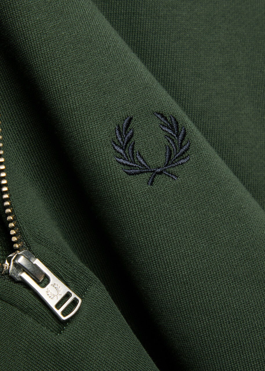 Fred Perry Half-zip Logo-embroidered Cotton Sweatshirt Dark Green