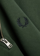 Fred Perry Half-zip Logo-embroidered Cotton Sweatshirt Dark Green