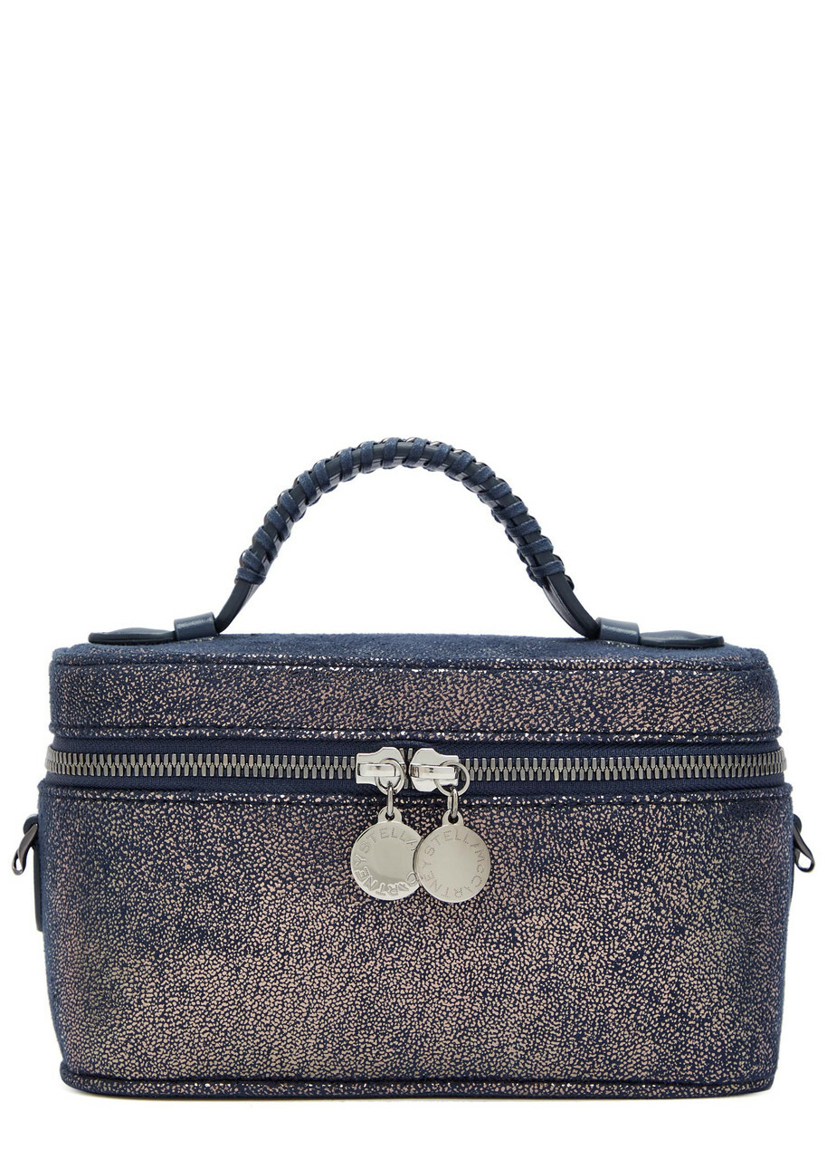 Stella Mccartney Falabella Metallic Faux Suede Vanity Case - Navy - One Size