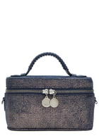 Stella Mccartney Falabella Metallic Faux Suede Vanity Case - Navy - One Size