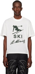 Bally White Ski St Moritz T-Shirt