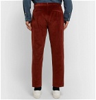Deveaux - Slim-Fit Cotton-Blend Corduroy Suit Trousers - Red
