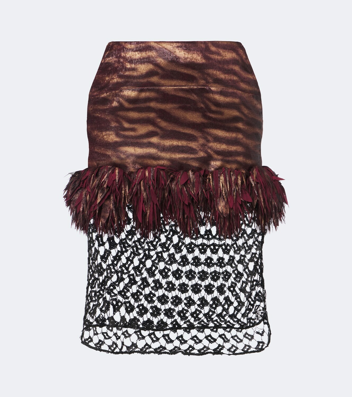 Jacques Wei Fringed paneled sequined miniskirt
