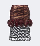 Jacques Wei Fringed paneled sequined miniskirt