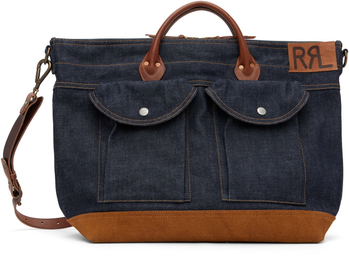 Photo: RRL Indigo Leather-Trim Denim Tote