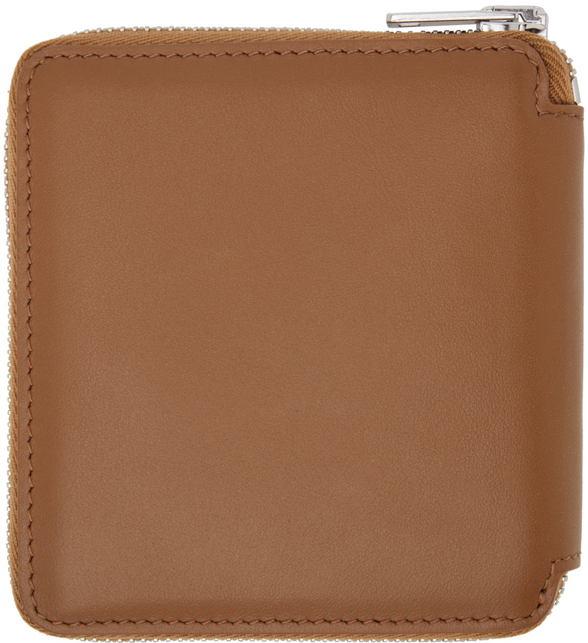 Maison Kitsuné Brown Square Zipped Wallet Maison Kitsune