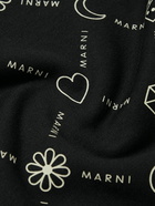 Marni - Logo-Print Cotton-Jersey Hoodie - Black