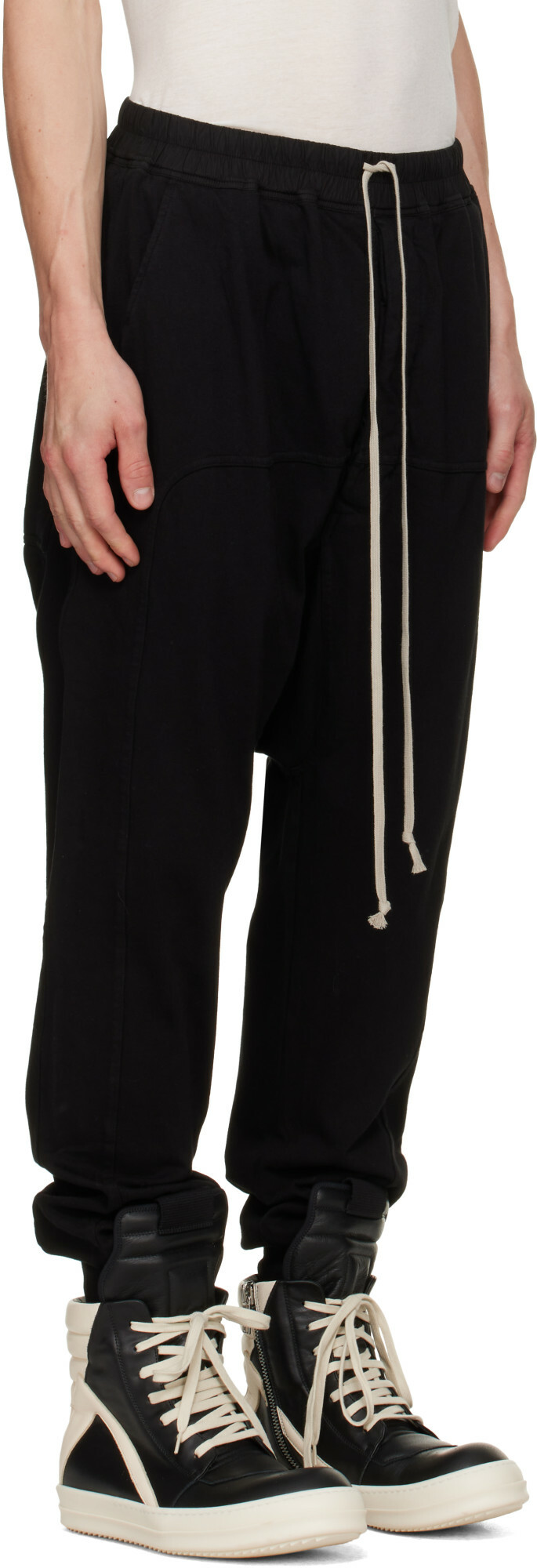 Rick Owens DRKSHDW Black Tower Drawstring Sweatpants