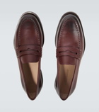 Manolo Blahnik Perry leather penny loafers