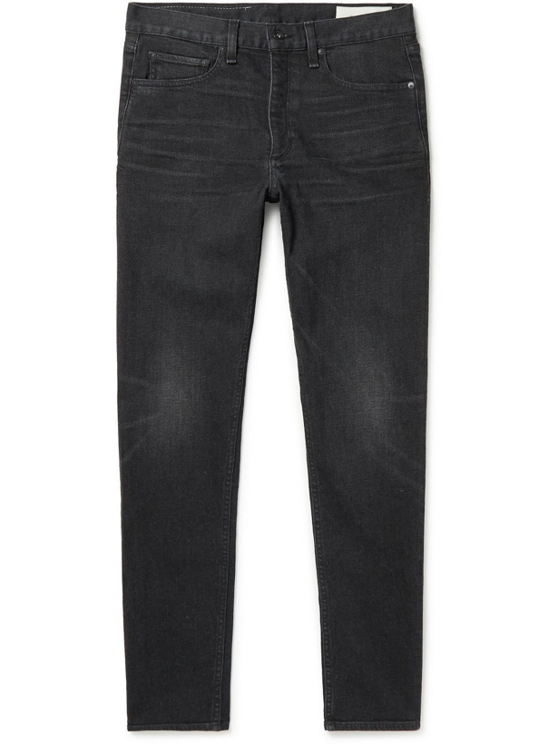 Photo: Rag & Bone - Straight-Leg Stretch Cotton and Cashmere-Blend Jeans - Black