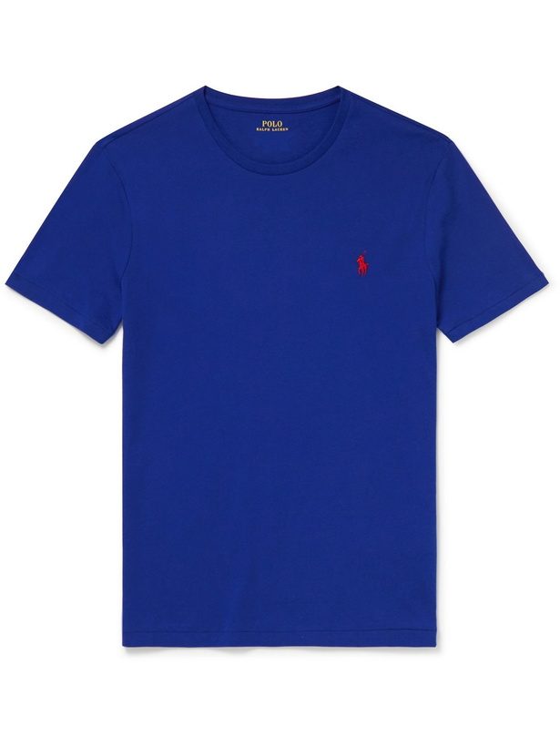 Photo: POLO RALPH LAUREN - Slim-Fit Cotton-Jersey T-Shirt - Blue