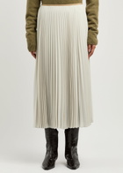 Vince Pleated Chiffon Midi Skirt Cream