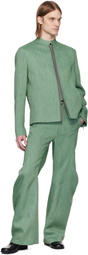 CMMAWEAR SSENSE Exclusive Green Articulated Back-Zip Trousers