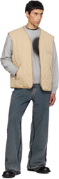 MM6 Maison Margiela Beige Quilted Reversible Vest