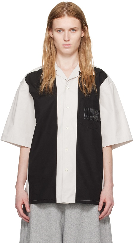 Photo: VTMNTS Gray & Black Spread Collar Shirt