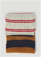 Contrast-Panel Scarf in Brown