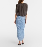 Magda Butrym Draped ruched jersey midi skirt