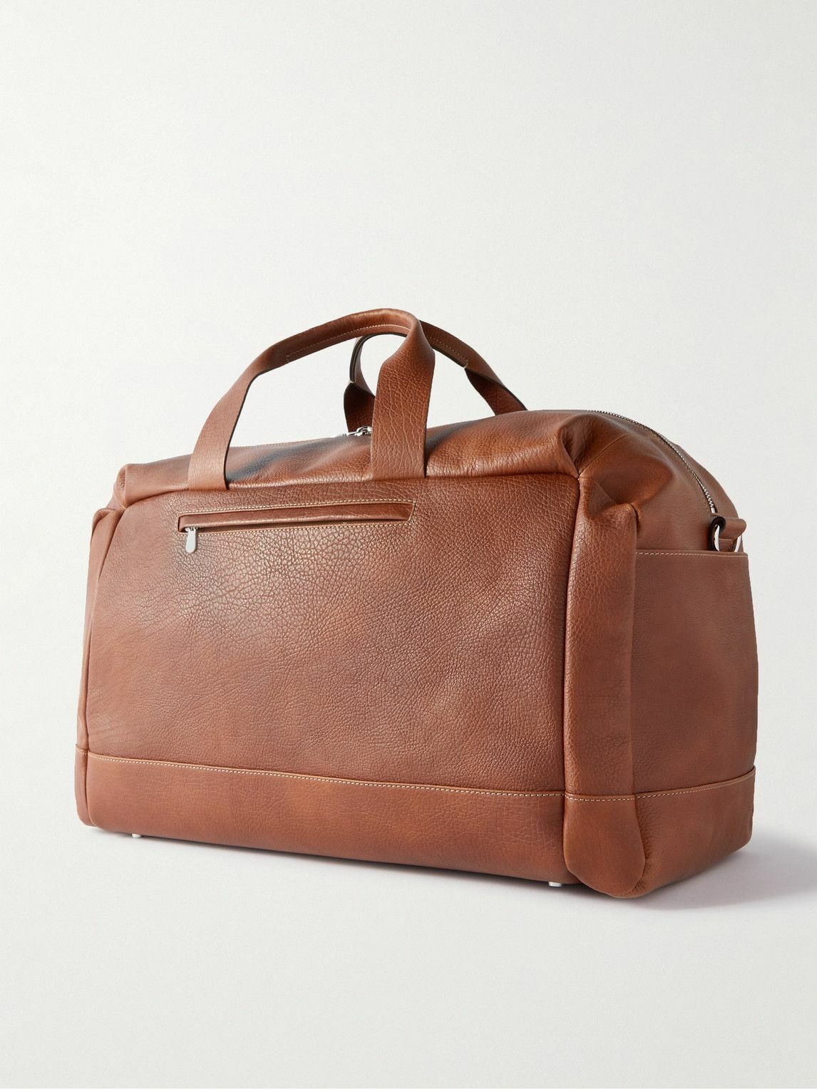 Leather duffel bag in brown - Brunello Cucinelli